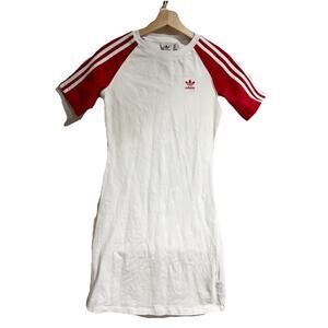 ADICOLOR 3-STRIPES RAGLAN SHORT SLEEVE - Jersey dress whitebetter scarlet Small